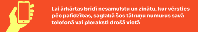 Informācija par tālruņa numuriem ārkārtas situācijā