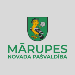 Mārupes novada ģerbonis ar uzrakstu, krāsains, vertikāls