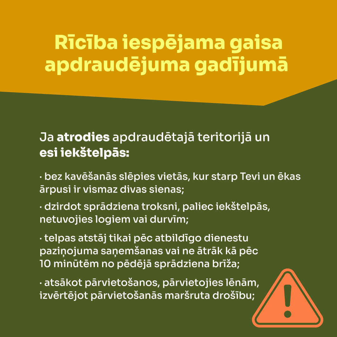 Rīcības algoritms iespējama gaisa apdraudējuma gadījumā